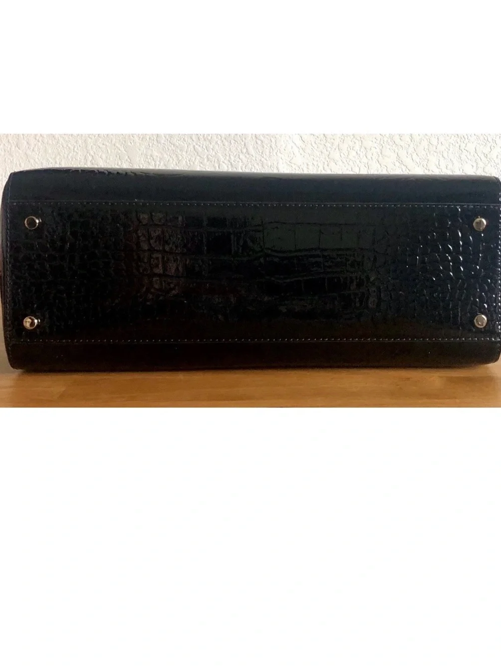kate spade Black Croc-Embossed Tote